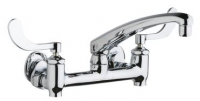 Chicago Faucets 640-L8E35-317YAB Sink Faucet, 8'' Wall W/ Stops